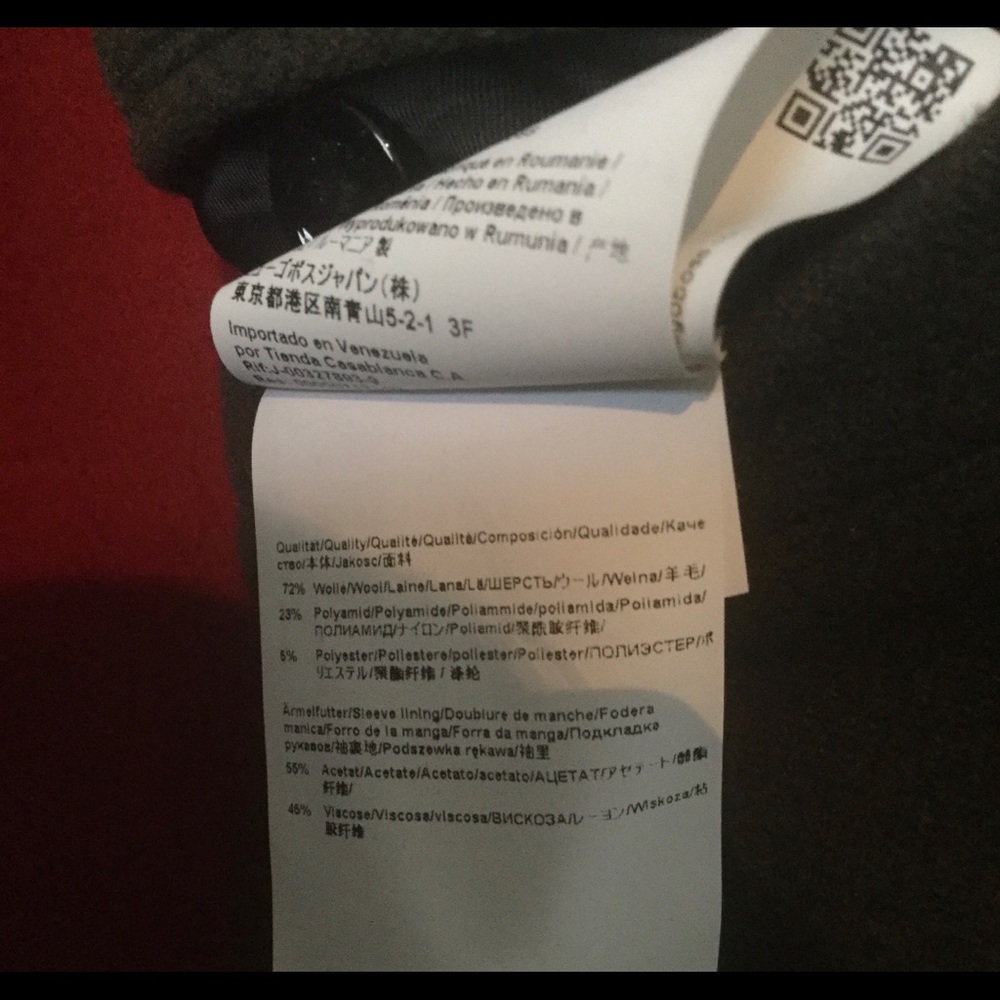 ❌. SOLD ❌  Hugo Boss Pea Coat 40R Retail $745 - Picture 6 of 7